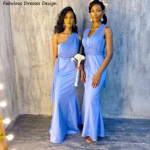 Multiple Ways To Wear Bridesmaid Dresses Mermaid 2021 One Shoulder Long Wedding Party Dress For African Women