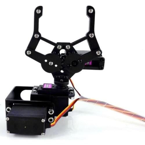 New Arrival 3 dof black mechanical arm,Aluminum alloy,gripper,clamp holder, robot parts for DIY, robotic hand,big power