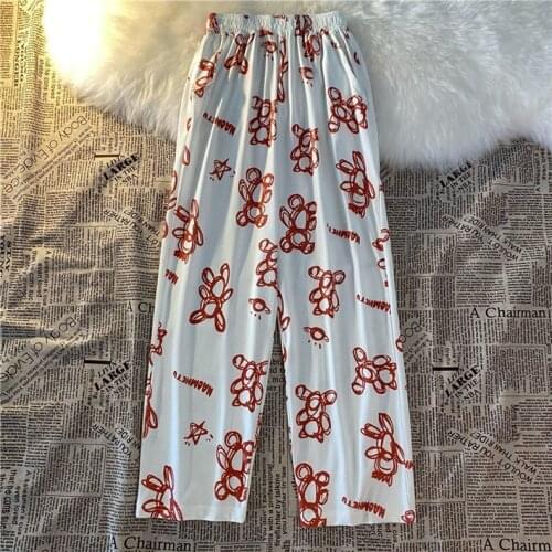 Pajamas Clothes Home Suit for Women Cotton Gauze Summer Bottoms Large Size Female Oversize Wide Sleep Comfort Homewear Kawaii