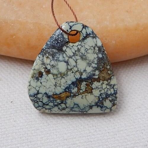 Wholesale 1Pcs Precious Natural Stone Turquoise Front Drilled Necklace Pendant 27x27x7mm 6.7g
