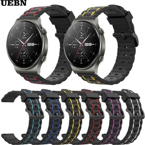 UEBN Sport Silicone Strap For Huawei Watch GT 2 Pro Wrist Bracelet for Watch GT 2 42mm 46mm & 2e Replacement Watchbands Correa