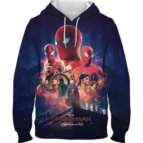 New Marvel Spider Man 3D Printed Tom Holland Spiderman Costume Hoodies Men Superhero Man Hooded Cosplay Sweatshirts Casual Tops