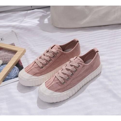 Womens Flats Shoes Retro Cotton Canvas Shoes Fashion Wild Board Shoes Street Style Trend Woman Shoes Lace-up Breathable Sneakers
