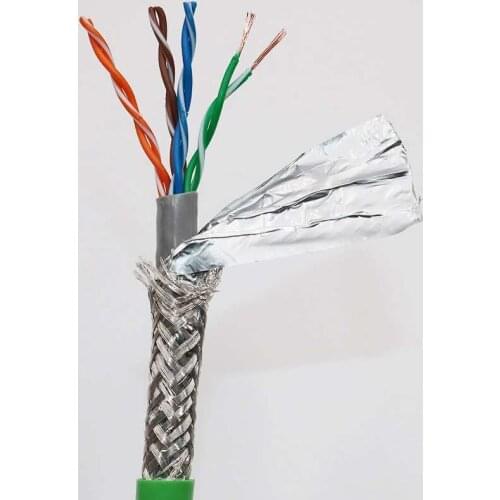 8-core 24awg High Flexible Industrial Ethernet Robot Towline Network Cable Super Five Double Shielded SFTP 5E Pure Copper Comput