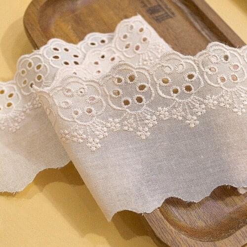 10Yards/Lot Width 7.5cm 100% Cotton Embroidered Lace Fabrics, Womens Clothing Diy Lace Trim VQX180103