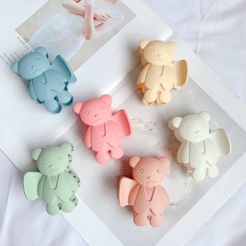 2021 new candy color bear hair clip back head hairpin girl heart cartoon hairpin shark clip sweet hair accessories B63