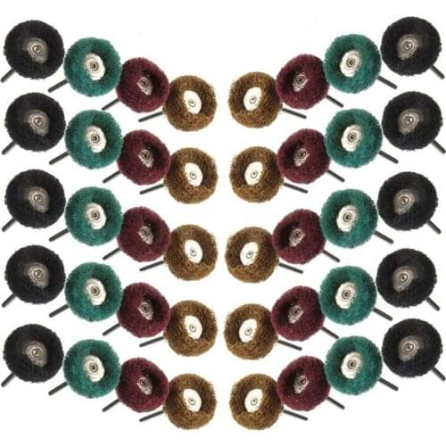 40pcs/set Abrasive Polishing Wheel With Shank Buffing Brush Mix Set For Rotary tools