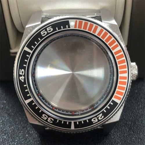 43MM Watch Case 316L Stainless Steel Waterproof Aluminum Ring Sapphire Glass Watch Case Kit for NH35/NH36 Watch Movement