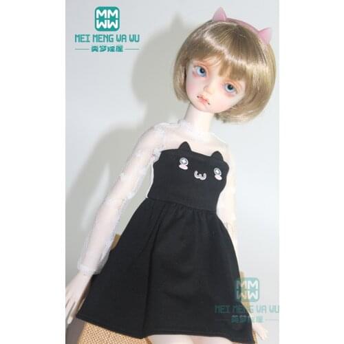 43cm 1/4 BJD doll clothes fashion Cat ear dress black, pink, blue