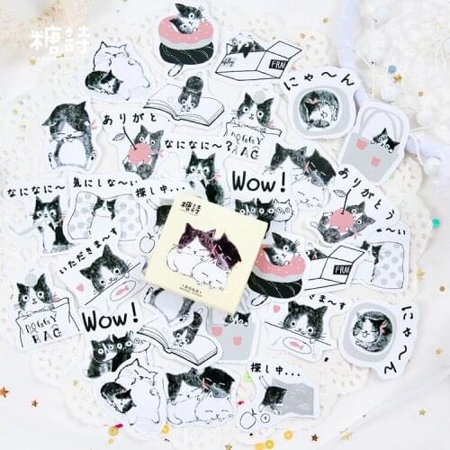 45pcs/Set Kawaii Cartoon Cat Pet Series Paper Sticker Decoration DIY Handmade Arts Craft Sticker Christmas gift