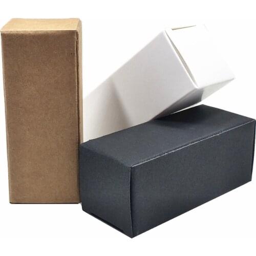 50Pcs Kraft Paper Essential Oil Bottle Packing Box for Festival Party Wedding Gift Soap Craft Candy Chocolate DIY Recycable