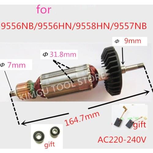 AC220-240V Armature Rotor for MAKITA 515613-9 518870-8 510107-9 9558NB 9556NB 9556HN 9558HN 9557NB 9557HN 9556HNG 9558NBR