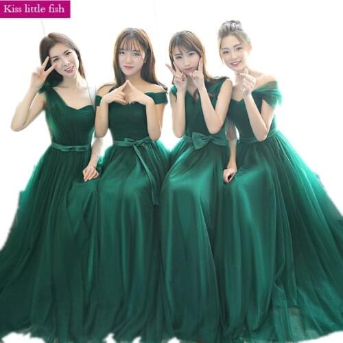 Free shipping New New Emerald bridesmaid dresses Long wedding party dress