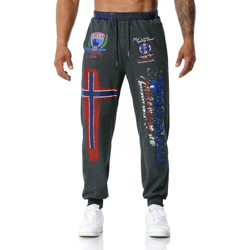 Spring Autumn Printed Pants Men fashion joggers streetwear sweatpants for men outdoor Fitness basketball Casual training pants