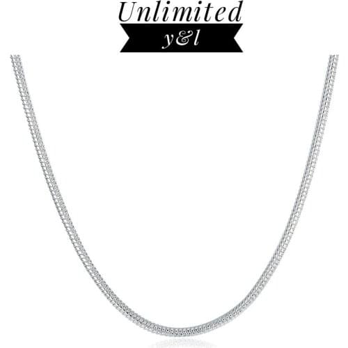 2mm Snake Chain Necklace Women Men 925 Sterling Silver Link Chain Fit Pendant Charm Thomas Style Fashion Jewelry Accessories