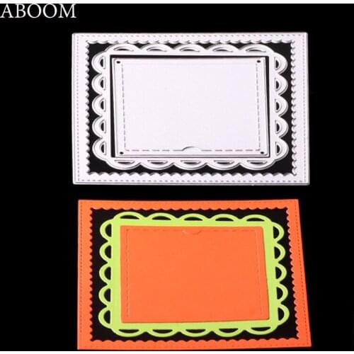 ABOOM Hot Sale Frame Rectangle Lace Metal Carbon Steel Die Cut Silver Embossing Folder Cutting Dies Stencil Used For Card Making