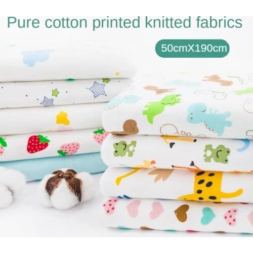 Cotton 100% Baby Jersey Knitted Fabric By Half A Meter for Children Clothes Bed Sheet Sew Cartoon Anime Dinosaur Printed Cloth