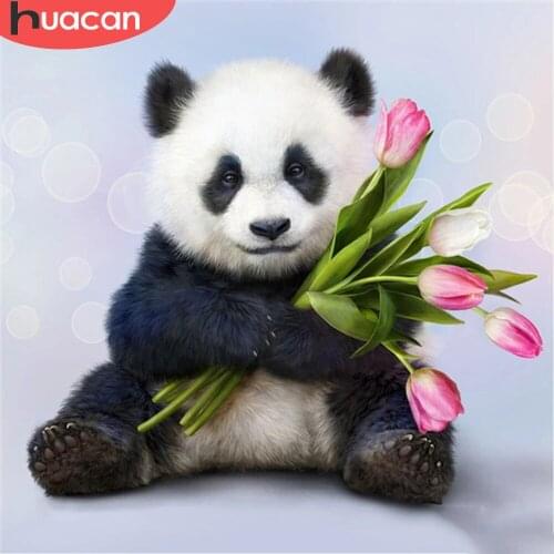 HUACAN 5D DIY Diamond Painting Panda Full Square Round New Arrival Diamond Embroidery Animal Cross Stitch Sale Decor For Home