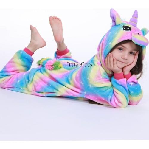 Onesie Girl Unicorn Pajamas For Children Animal Cartoon Blanket Sleepers Baby Costume Winter Boy Girl Licorne Jumspuit