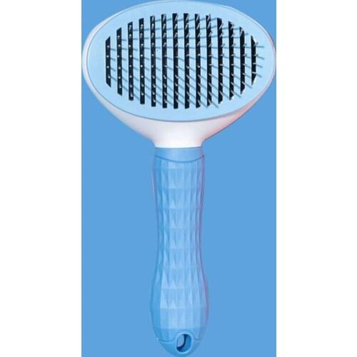 Carding Grooming Tools With Handle Cats Dogs Pet Massage Comb Comb Hair Removal Blue Pink Interactive Toys Home Entertainment