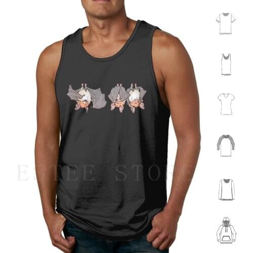 Three Greater Mouse-Eared Bats Tank Tops Vest Bat Bats Wildlife Animal Cute Adorable Cartoon Traditional