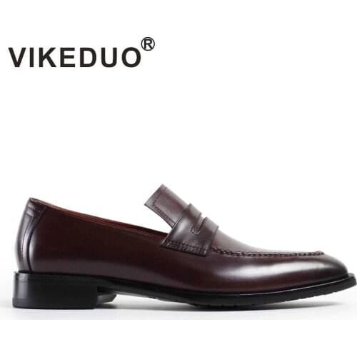 2019 Rushed Vikeduo Vintage Handmade Mens Loafer Shoes Slip-on Genuine Cow Leather Fashion Causal Dress Party Original Design