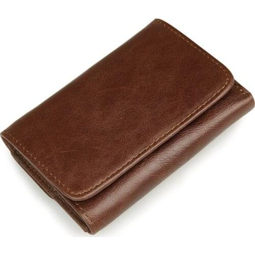 Genuine Leather Men Wallet With Coin Pocket Vintage Hasp Mens Wallets With Card Holder Luxury Brand Short Zip Coin Purse For Men