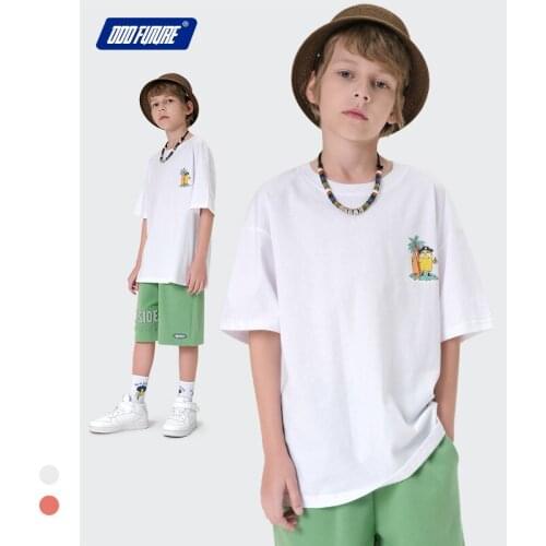 Teen Boys Clothing 2021 Summer New Casual Loose Kids T Shirts Fashion Print Cotton T-shirts for Boys 4-11 Y Childrens Tee Shirt