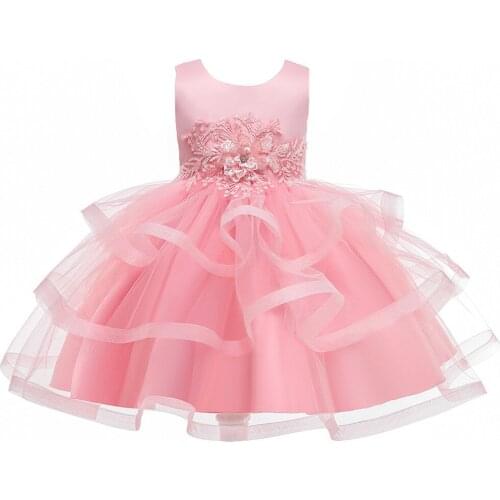 Baby Girls Clothes 2021 Children Dress Lace Tutu Skirt Embroidered Girl Princess Dresses Children Wedding Evening Dress Costume