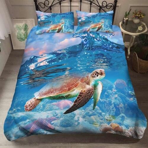 Building Jellyfish Ocean Sea Turtle Sunbeam Duvet Cover Pillow Case Quilt Cover Set Bedclothes Single Bedding Sets For Bed