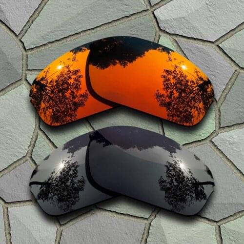 Grey Black&Red Orange Sunglasses Polarized Replacement Lenses for Oakley Half Wire 2.0