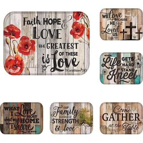 Flowers Anti-Slip Doormat Vacuuming Kitchen Bedroon Bath Floor Mats Home Entrance Kids Prayer Mat 40X60CM