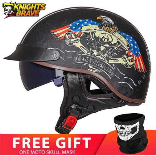 Retro Motorcycle Helmet Vintage Casco Moto Men Open Face Scooter Helmet Motorbike Racing Riding Helmet With DOT Certification