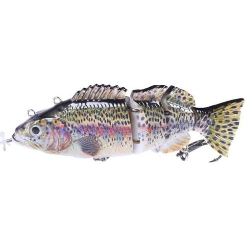 Robotic Fishing Lure Multi Jointed Bait 4 Segments Auto Electric Wobblers For Pike Swimbait USB Rechargeable LED Light Tackle