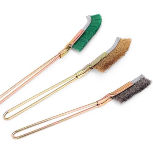 225- 245mm Mini Wire Brush Steel Brass Nylon Polishing Brush for Industry Detail Metal Rust removal Household Cleaning Hand Tool