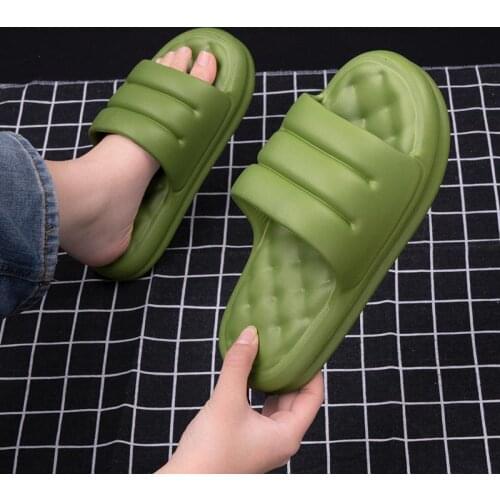 Size 35-45 Womens Home Slippers Summer Mens Thick Bottom Shoes Mujer Flats Sandals Beach Slides Couples Non-Slip Zapatillas Y20