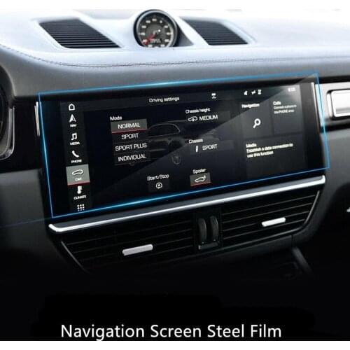 Car GPS Navigation Screen Glass Steel Protective Film For Porsche Panamera Cayenne Macan Control Of LCD Screen Interior Sticker