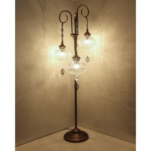 Amazing turkish floor lamp,handmade pyrex mid century vintage decorative standing light,turkish lamp