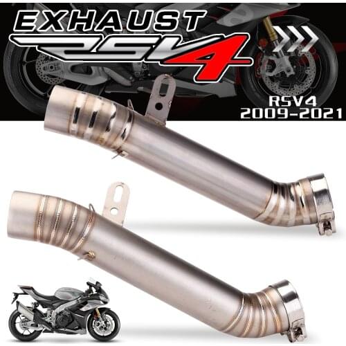 For aprilia rsv4 2009 to 2020 motorcycle slip on middle connection exhaust rsv4 connection tube rsv4 exhaust pipe rsv4 middle