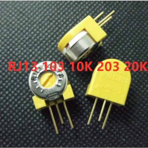 10pcs High precision potentiometer trim resistor RJ-13S RJ-13 502 5K 504 500K switch