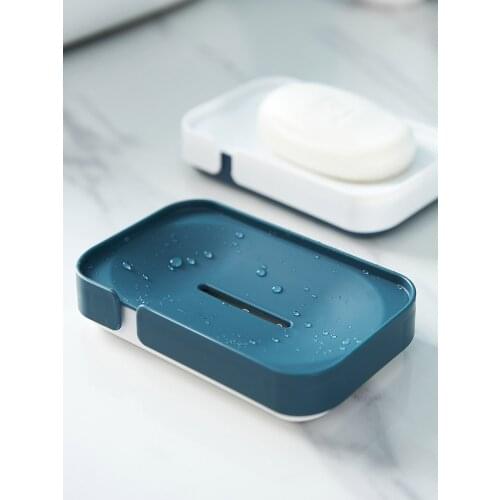 Soap box creative non-perforated toilet double drain soap rack household bathroom drain rack soap box