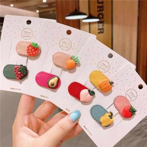 Cartoon Vegetable Fruit Hairpin For Girls Cute Hair Accessories Set Kid Hair Pins Hair Clip Children Hair Styling Tool Barrettes