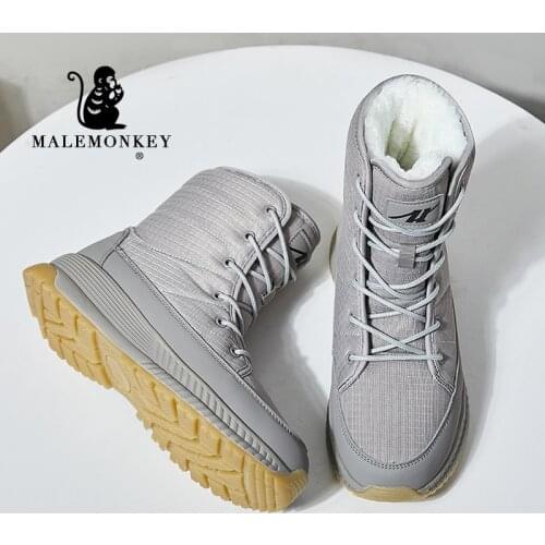 High Quality Women Snow Boots Platform Cotton Shoes 2021 Winter Outdoor Warm Climbing Female Shoes Non-slip Ankle Boots Black