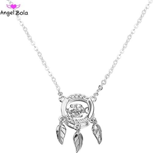 925 Sterling Silver Dreamcather Dream Catcher Pendant Necklace For Women Brushed Tassel Charm Long Chain Torque Infinity Jewelry