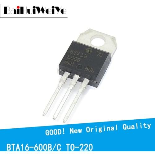 10PCS/LOT BTA12-600B BTA12-600C BTA12 BTA08-600 12A800V TO-220 New and Original IC Chipset MOSFET MOSFT TO220