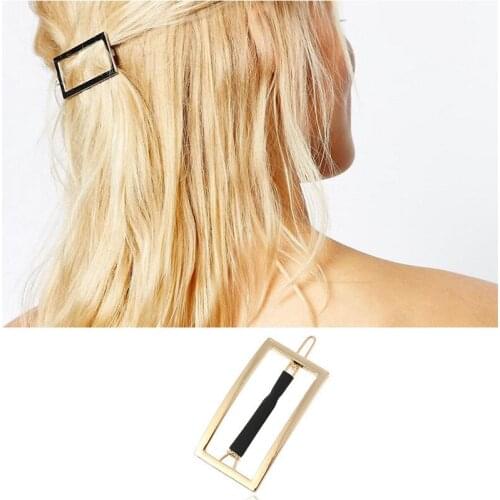 100pcs/lot DIY Simple Multi Zinc Alloy Geometric Rectangular Hair Clips Hairpin Hair Styling Tools Accessories HA1409