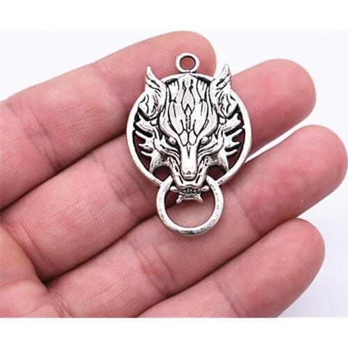 35*20mm 2pcs Antique Silver Plated Lion Charms Pendant For DIY Necklace Bracelet Jewelry Accessories