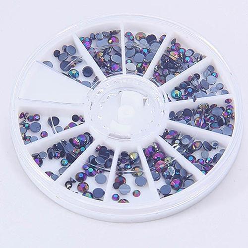 300Pcs/Wheel Mixed 2 Size 3D Glitter Crystal Rhinestone Nail Art Tip Decoration