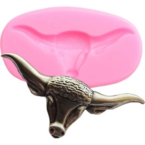 3D Bull Head Silicone Molds Fondant Mold Cake Decorating Tools Cupcake Topper Candy Polymer Clay Mould Chocolate Gumpaste Moulds