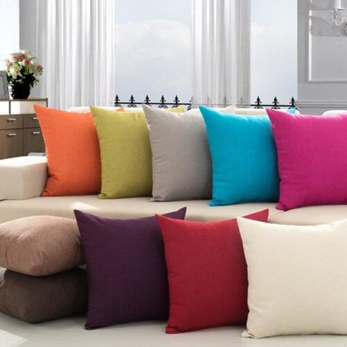 45x45CM Solid Color Cushion Cover Cotton Linen Decorative Throw Pillow Cover Seat Sofa Embrace Pillow Case Home Decor